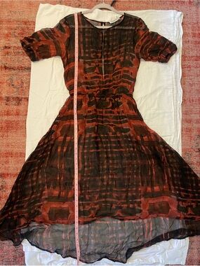 SAM & LAVI Dress - rust and black, sz M